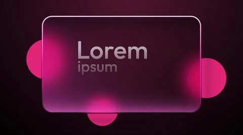 Modern glassmorphism frame on a dark background. Stock Illustration