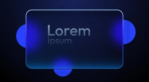 Modern glassmorphism frame on a dark background. Stock Illustration