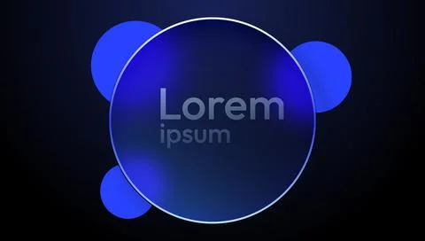 Modern glassmorphism frame with on a dark background. Stock Illustration