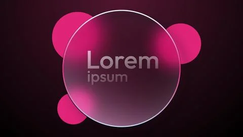 Modern glassmorphism frame with on a dark background. Stock Illustration