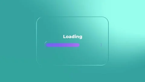 Modern Glassmorphism Loading Bar Animation on Teal Background. Stock Footage 339208711
