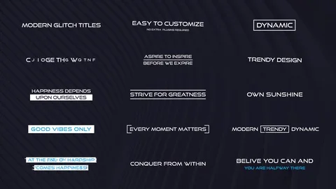 Modern Glitch Titles After Effects素材