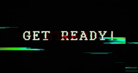 Modern glitch transition with get ready and start text Stock Footage 121953772