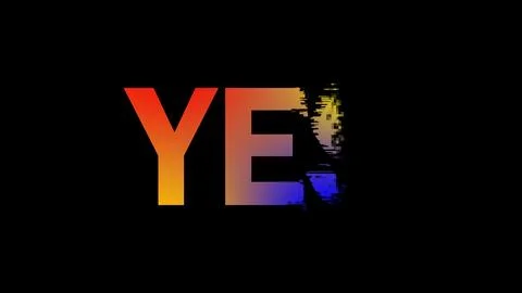 Modern Glitch Transition text animation with Yes Text 4K footage. Illustrazione stock