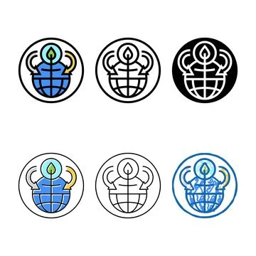 Modern global ecology and environment color icon vector Stock Illustration