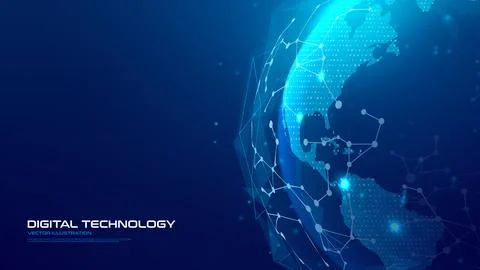 Modern global network communication concept Stock Illustration