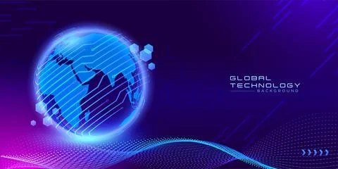 Modern global network technology background Illustrazione stock