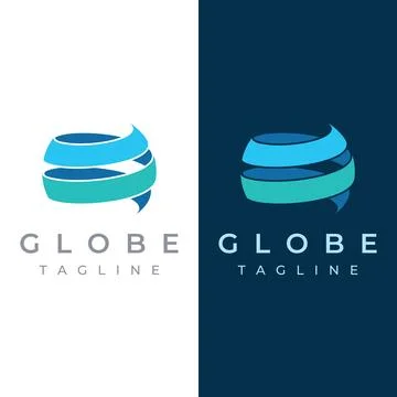 Modern globe or globe or global logo template vector design.World logo with.. Stock Illustration