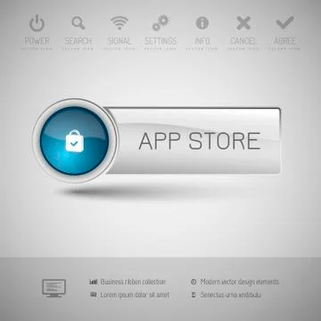 Modern Glossy Button Illustrazione stock