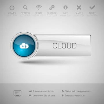 Modern Glossy Button Illustrazione stock