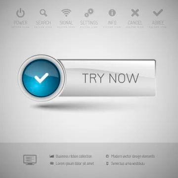 Modern Glossy Button Illustrazione stock