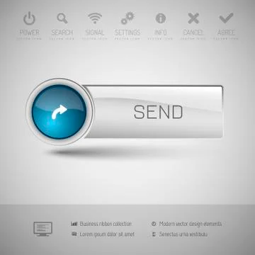 Modern Glossy Button 库存插图