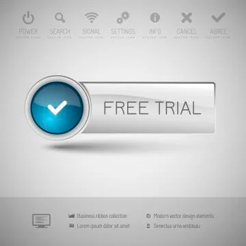 Modern Glossy Button Illustrazione stock