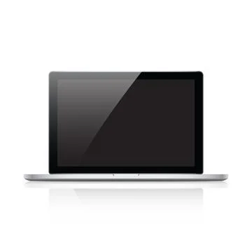 Modern glossy laptop isolated on white vector eps10 Stock Illustration