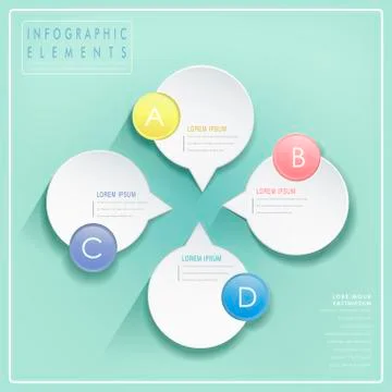 Modern glossy speech bubble infographic elements Illustrazione stock