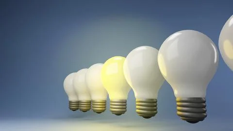 Modern glowing lamp bulb 3d render Stock Illustration
