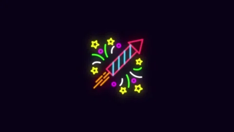 Modern glowing neon wire outline motion graphic asset for video editor Video stock 322953878