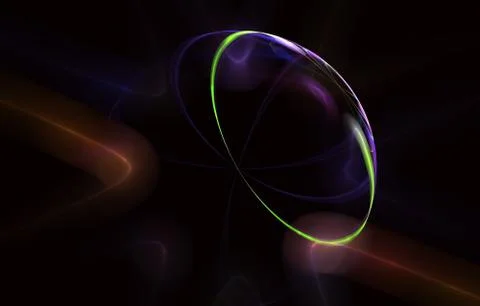 Modern glowing shape design. Energetic Light Tracks and effects. Stock Illustration