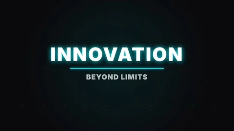 Modern glowing text animation: Innovation and Beyond Limits concept Stock Footage 336805561