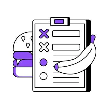 Modern glyph illustration denoting personalized fitness diet planning. Stock Illustration