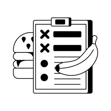 Modern glyph illustration denoting personalized fitness diet planning. Stock Illustration