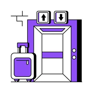A modern glyph illustration of hotel elevator service Ilustración de archivo