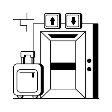 A modern glyph illustration of hotel elevator service Ilustración de archivo