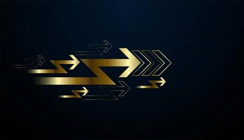 Modern gold up arrows accelerate toward the top, symbolizing growth, upward.. Stock Illustration