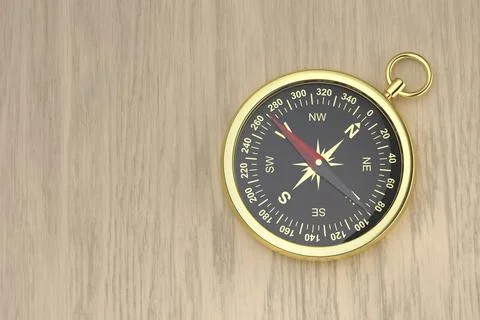 Modern gold compass Stock Illustration