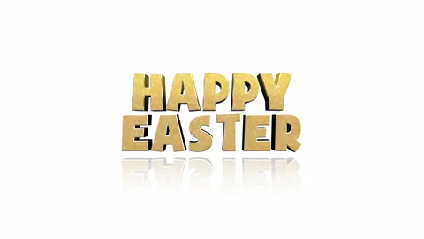 Modern gold Happy Easter text on white gradient Stock Footage 232414878
