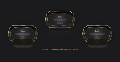 The modern Gold option chart design on black ground used in finance or educat Stock Illustration