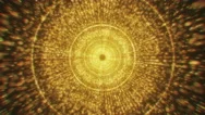 Modern Gold Particle Abstract Circle Tunnel Looping Background Stock Footage