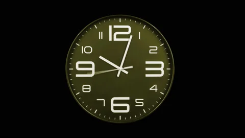 Modern golden clock face moving fast forward time lapse Stock Footage 127372928