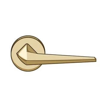 Modern golden door handle with sharp design Illustration