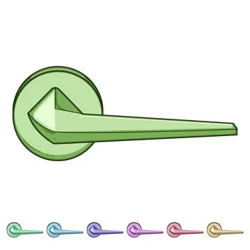 Modern golden door handle with sharp design Illustration