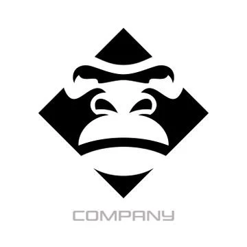 Modern Gorilla logo Illustrazione stock