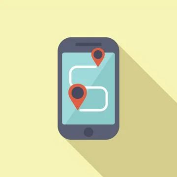 Modern gps navigation app interface on smartphone Stock Illustration
