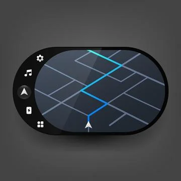 Modern GPS Navigation Dashboard User Interface Design 스톡 일러스트