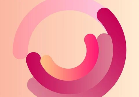 Modern gradient abstract background in overlapping circles, light pink to d.. Иллюстрация