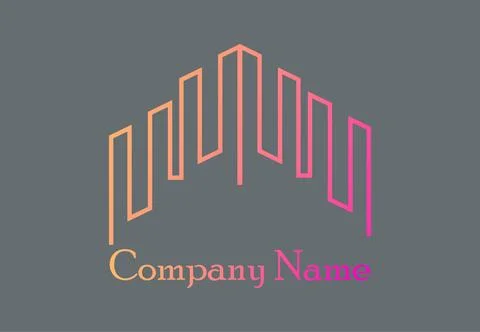 Modern Gradient Building Logo For Real Estate Company And Corporate Brand I.. Ilustración de archivo