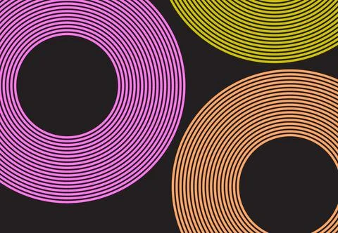 Modern gradient circle lines design on dark background. 스톡 일러스트