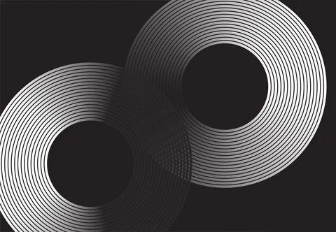 Modern gradient circle lines design on dark background. 스톡 일러스트