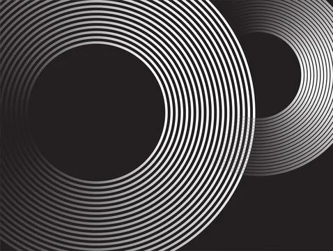 Modern gradient circle lines design on dark background. 스톡 일러스트