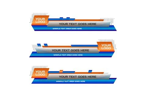 Modern gradient geometric lower third banner interface design vector Stock Illustration