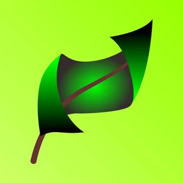 Modern Gradient Green Leaf Icon Vector JPG-EPS Stock Illustration