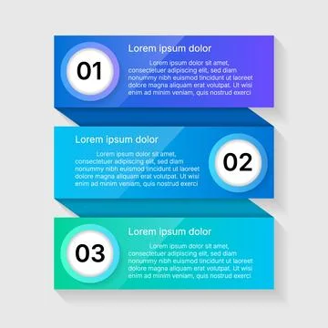 Modern gradient infographic template with numbered steps layout design Stockillustratie