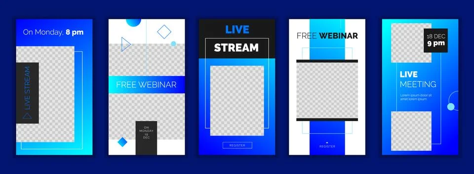Modern gradient Instagram stories template, for blog and business, web online Stock Illustration