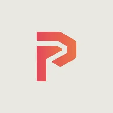 Modern Gradient Letter Logo Design Featuring a Bold Geometric P Shape Stock Illustration