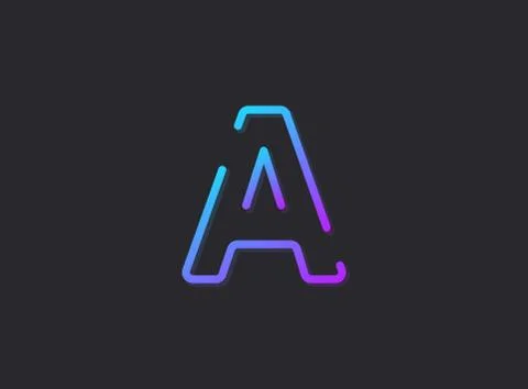 A, modern gradient letter. Trendy, dynamic creative style design. For logo, b Stock Illustration
