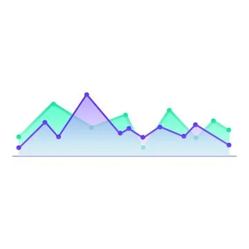 Modern gradient line chart showing market fluctuations 스톡 일러스트
